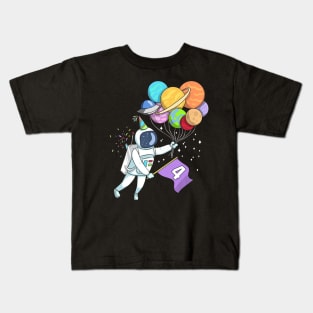 Kids Astronaut 4 Years Old Birthday Kids T-Shirt